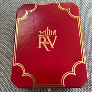 Vintage Royal De Versailles Red Jewelry Box with Gold Detailing